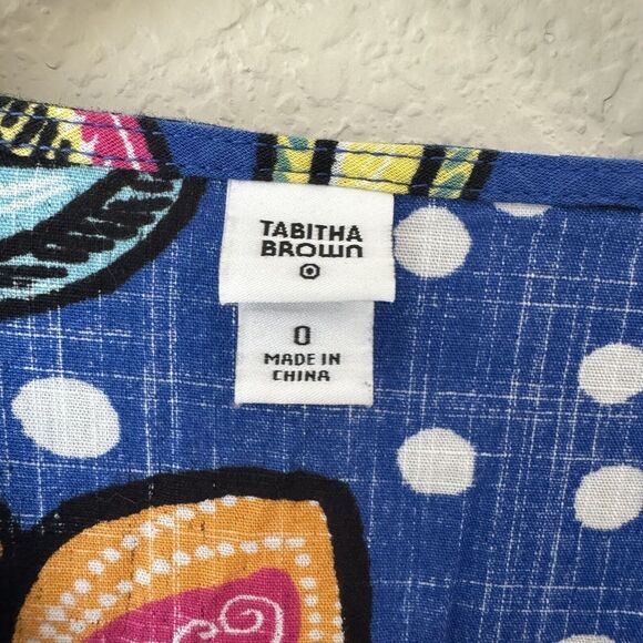 Tabitha Brown x Target Dress Womens Size 0 Midi Floral Polkadots Blue - Picture 7 of 7